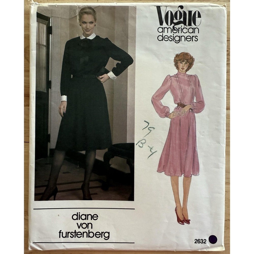 Vogue American Designers Diane Von Furstenberg Pattern 2632 Misses' Dress Size 8